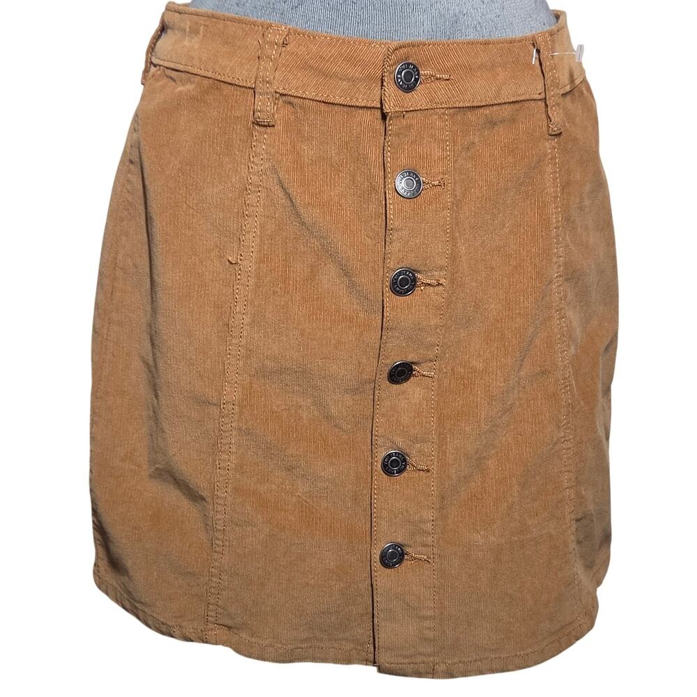 Brown Cordory Button Front Skirt Size 7